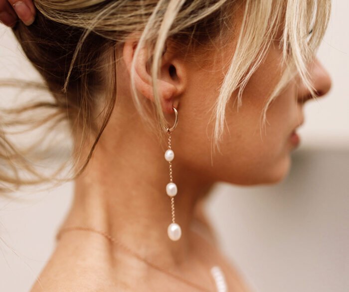 Charms Triple Drop con Perlas de Agua Dulce en Oro - Imagen 3