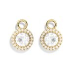 Charms Angelical con cristal transparente chapado en oro