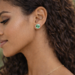 Aros pegados Round Solitaire Small con cristal de Austria - Imagen 2