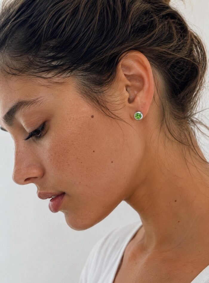 Aros pegados Round Solitaire Small con cristal de Austria - Imagen 5