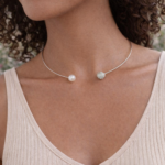 Collar Viola Hoop con Perla y Cristales de Austria - Imagen 4