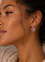 Aros Mujer Colgantes Cristal Austria Rosa Vintage 12mm Bañados en Oro - Imagen 3