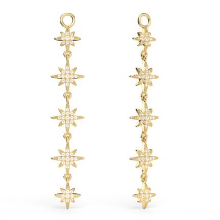 Colgantes-Polaris-Deep Drop-Star-Mix-con cristales-transparentes chapados-en-oro