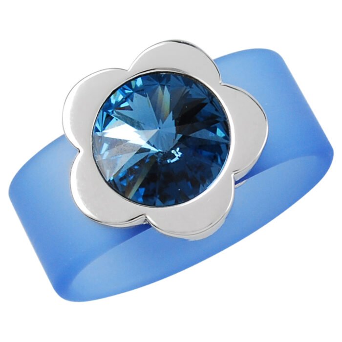 Anillo Five Blossoms de Silicona con Cristales Austriacos