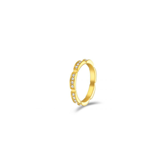 Anillo Maillon con Cristales Swarovski bañado en Oro - Imagen 2