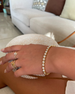Pulsera Tennis Dorada con Cristales Austriacos - Imagen 3