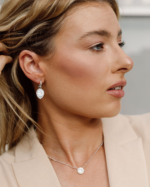 Charms Angelic Pear con Cristal Transparente y Baño en Platino - Imagen 2