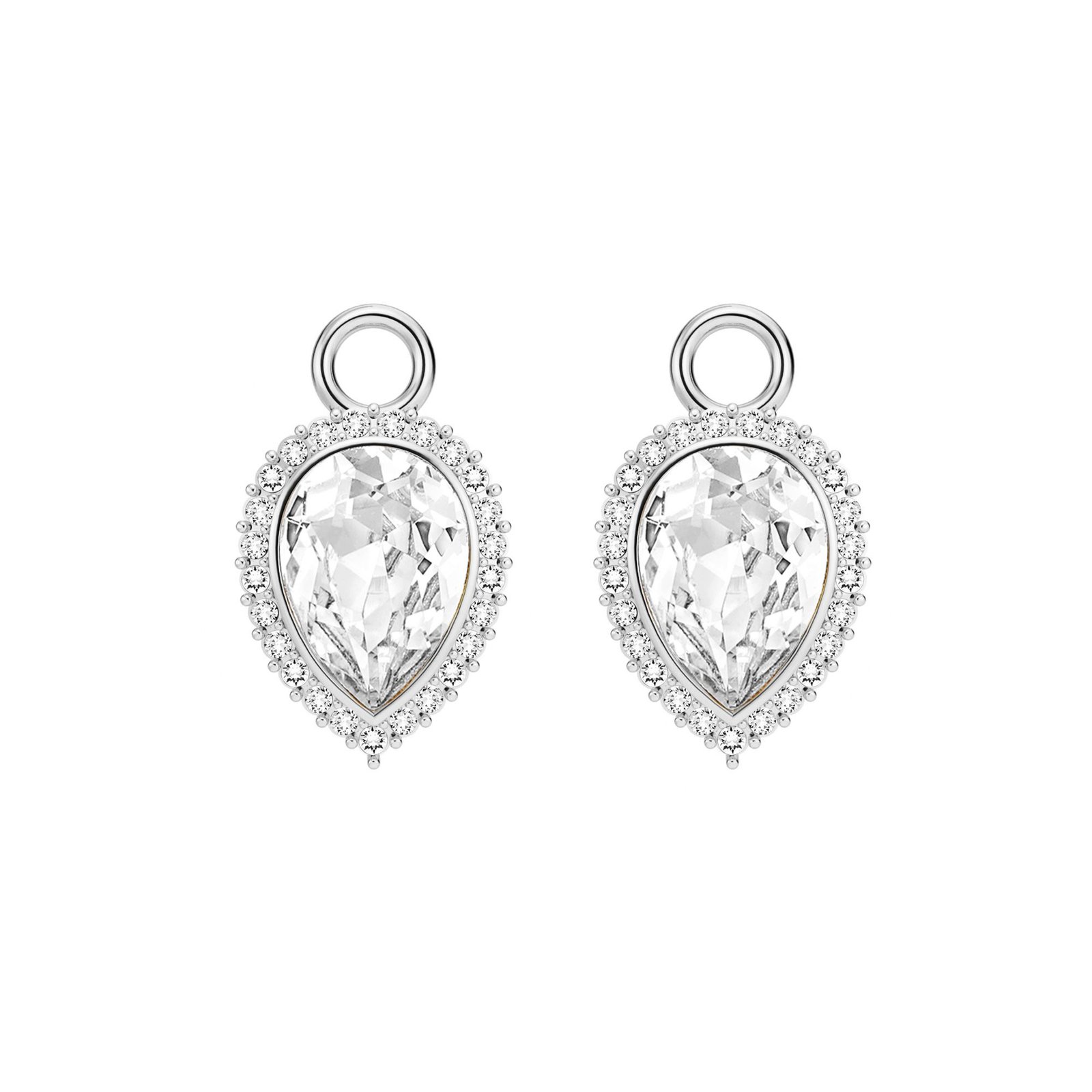 2-4053-rclr1 Charms Angelic Pear con Cristal Transparente y Baño en Platino - Imagen 1