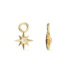 Charms Estrella de Brújula con Cristales Transparentes Chapados en Oro - Imagen 2