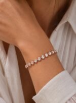 pulsera-tennis-mujer-con cristal-austria-oro-rosa