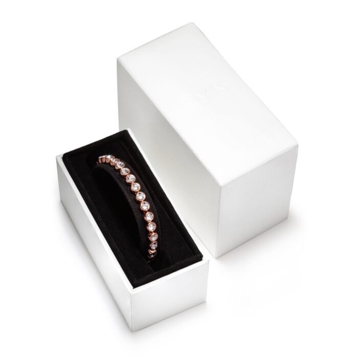 Pulsera Tennis con Cristales de Austria en Oro Rosa - Imagen 5