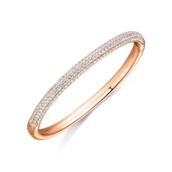 Pulsera de Piedra con Cristales Austriacos en Oro Rosa - Imagen 2