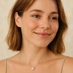 Colgante Angelical con Cristales Transparentes en Rodio - Imagen 3