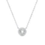 Colgante Angelical con Cristales Transparentes en Rodio