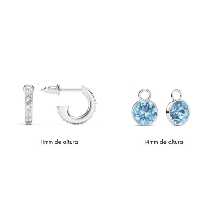 Set Argolla y Charms con Cristal de Austria Azul Traslúcido - Imagen 6