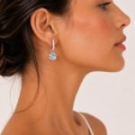 Set Argollas con Charms Azul Traslúcido y Cristales de Austria - Imagen 5