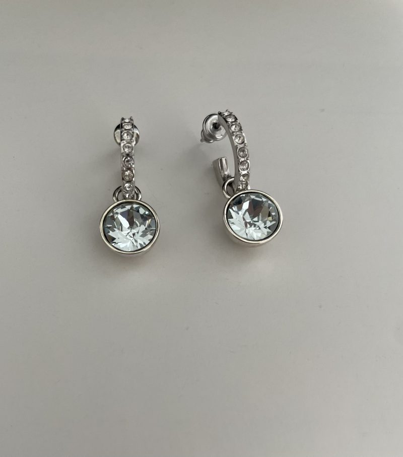 Set Argolla y charms con cristal de Austria en Azul Traslúcido