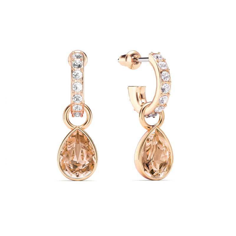Aros Eternity con Charms lagrima Teardrop en oro rosa