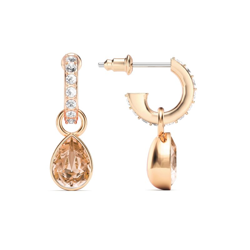 Aros Eternity con Charms lagrima Teardrop en oro rosa - Imagen 2