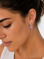 Argollas con Charms Bella en Cristal Violeta de Austria - Imagen 5