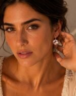 Pendientes Bella Oro Rosa con Cristales Vintage Rose 14 mm - Imagen 2