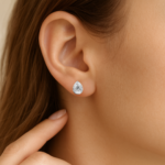 Aros Teardrop con Cristal de Austria en Plata Rodinada - Imagen 4