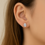 Aros Teardrop con Cristal de Austria en Plata Rodinada - Imagen 2