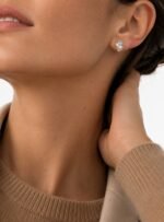 Aros Teardrop con Cristal de Austria Transparente en Oro - Imagen 4