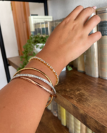 brazalete trinity con cristales de austria en tres tonos