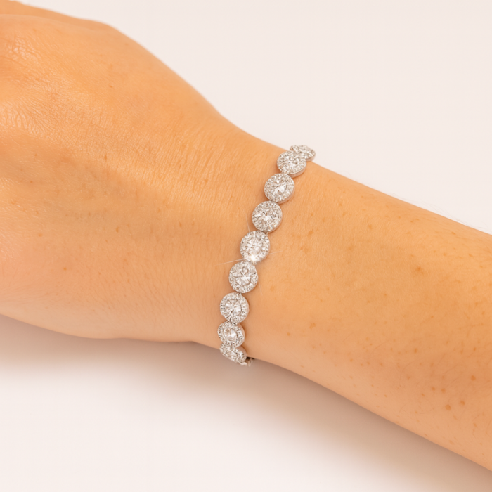 Pulsera de Tenis Angelical con Cristales Transparentes en rodio - Imagen 5