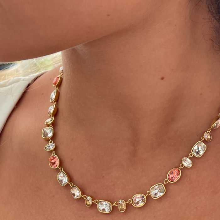 Collar Festival Rose con Cristales Austriacos en Oro Rosa - Imagen 4