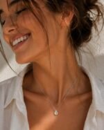 Collar Gota Rodio con Cristales de Austria – Collar Mujer Elegante - Imagen 4