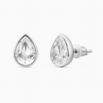 Aros Teardrop con Cristal de Austria en Plata Rodinada