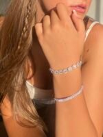 Pulsera de Piedra con Cristales Austriacos en Oro Rosa - Imagen 3