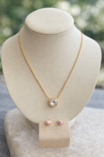 collar asscher con cristal austriaco en oro rosa Bloom