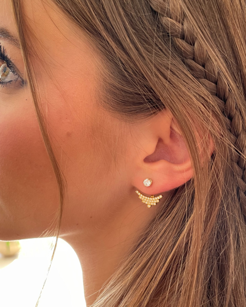 Aros Ear Jacket Elegance con cristales Swarovski en Oro - Imagen 10