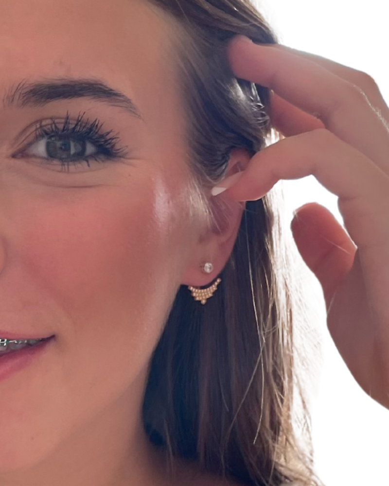 Aros Ear Jacket Elegance con cristales Swarovski en Oro - Imagen 8