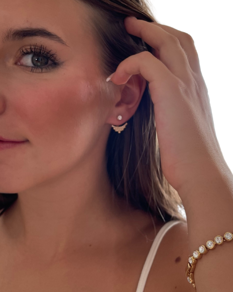 Aros Ear Jacket Elegance con cristales Swarovski en Oro - Imagen 7