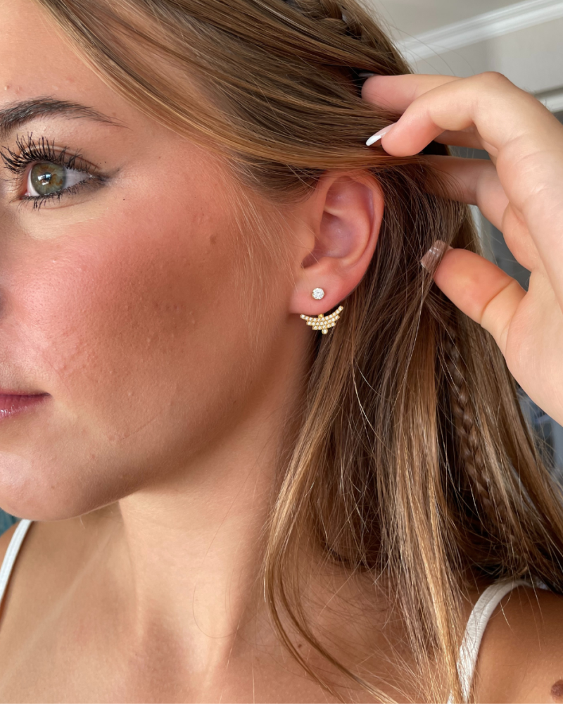 Aros Ear Jacket Elegance con cristales Swarovski en Oro - Imagen 5