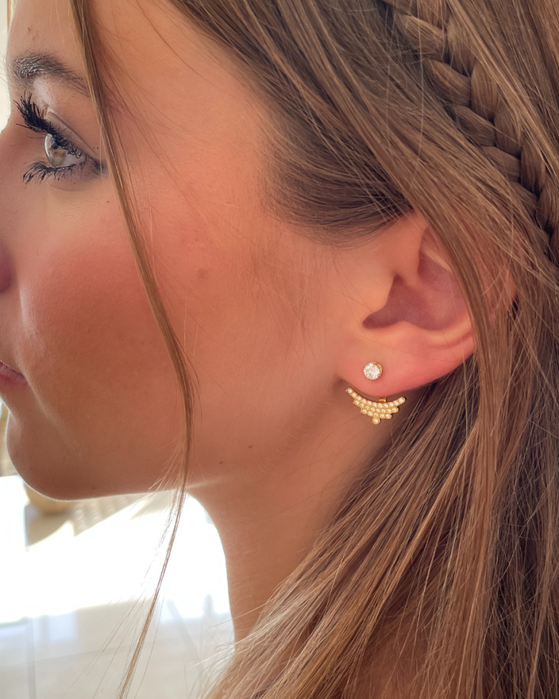 Aros Ear Jacket Elegance con cristales Swarovski en Oro - Imagen 11