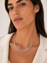 Collar Angelical Cuadrado con Cristales de Austria en Rodio - Imagen 3
