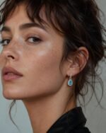 Aros aguamarina-elegantes-para-mujer con-despacho-rápido