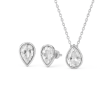 set lágrima con cristal austriaco en rodio