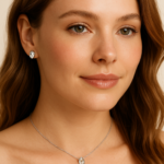 set lágrima con cristal austriaco en rodio