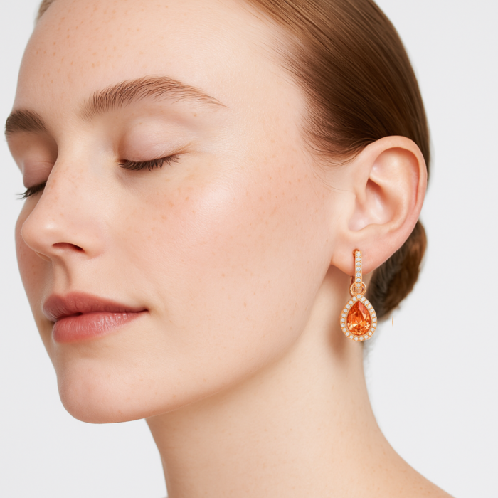 Aros Eternity Mix Melocotón con Cristales de Austria en Oro Rosa - Imagen 7