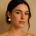 Pendientes Bella Oro con Cristales Dorados 13 mm - Imagen 2