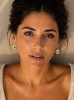 Aros Oro Mujer con Cristales de Austria Golden Shadow 13 mm - Imagen 5