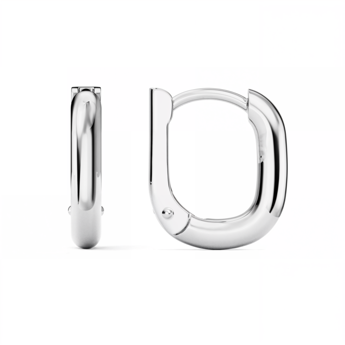 Argollas Mini Essentials acabado rodio mujer