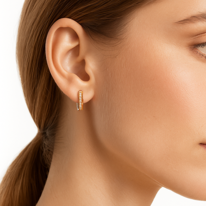 Pendientes eternity 12 mm oro rosa Mix Carrier