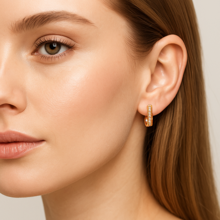 pendientes eternity 12 mm oro rosa